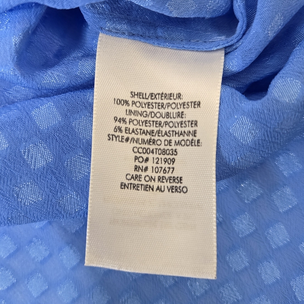 Alice + Olivia  Blue Textured Blouse Ruffle Detail Top - Picture 10 of 13